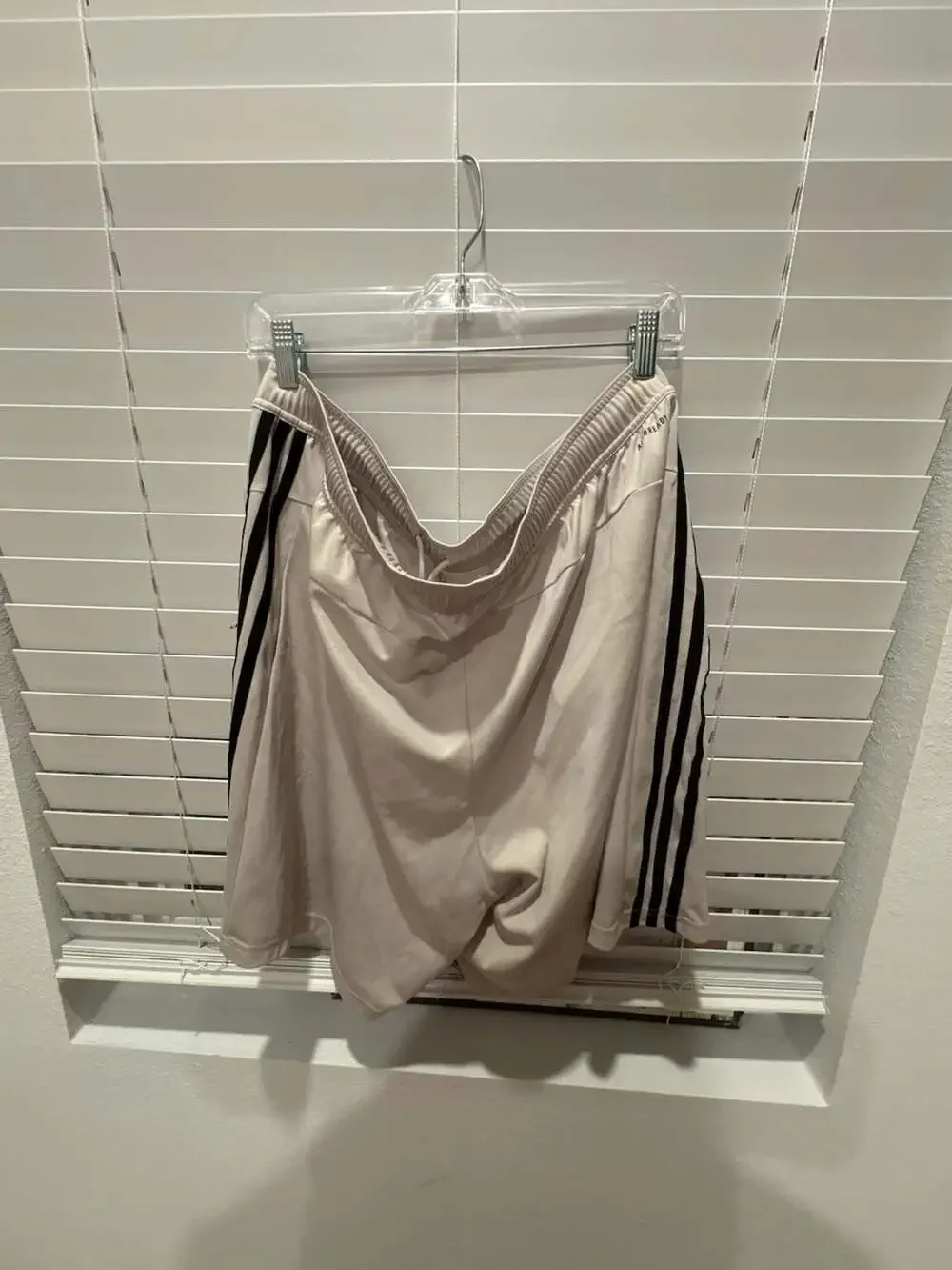 Adidas Men's 3-Stripes Athletic Shorts with Zipper Pockets - Beige, Size 2XL